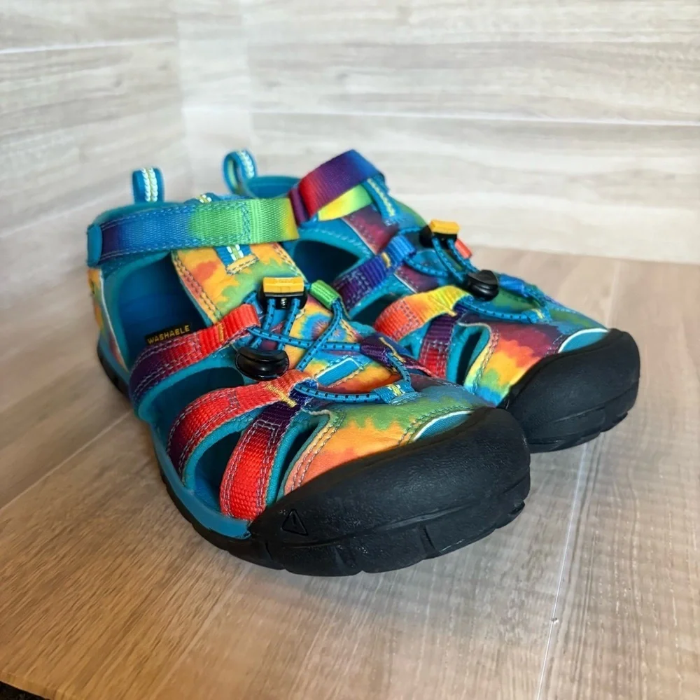 Keen Seacamp I| CNX Youth Sandals Sz 4 Vivid Blue Original Tie Dye Toggle EUC